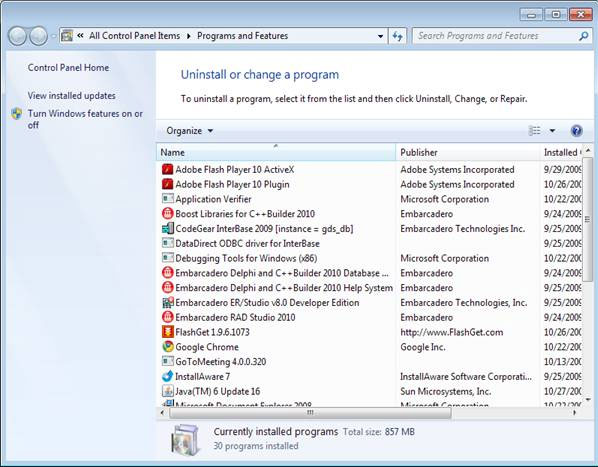 programs-and-features Comment supprimer Trojan